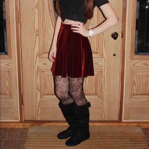 XS Velvet Maroon Skirt